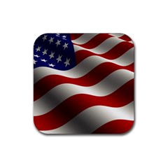 Flag United States Stars Stripes Symbol Rubber Coaster (square)  by Simbadda