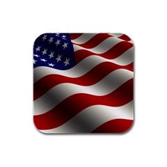 Flag United States Stars Stripes Symbol Rubber Square Coaster (4 Pack)  by Simbadda