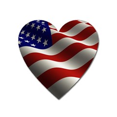 Flag United States Stars Stripes Symbol Heart Magnet by Simbadda