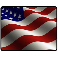 Flag United States Stars Stripes Symbol Fleece Blanket (medium)  by Simbadda