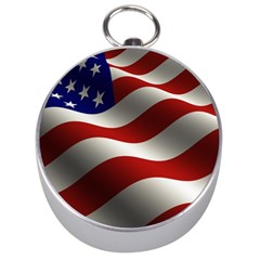 Flag United States Stars Stripes Symbol Silver Compasses by Simbadda