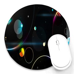 Glare Light Luster Circles Shapes Round Mousepads by Simbadda