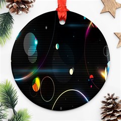 Glare Light Luster Circles Shapes Ornament (round) by Simbadda