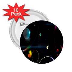 Glare Light Luster Circles Shapes 2 25  Buttons (10 Pack)  by Simbadda