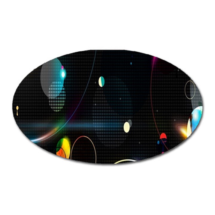 Glare Light Luster Circles Shapes Oval Magnet