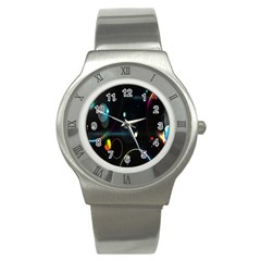 Glare Light Luster Circles Shapes Stainless Steel Watch by Simbadda