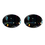 Glare Light Luster Circles Shapes Cufflinks (Oval) Front(Pair)