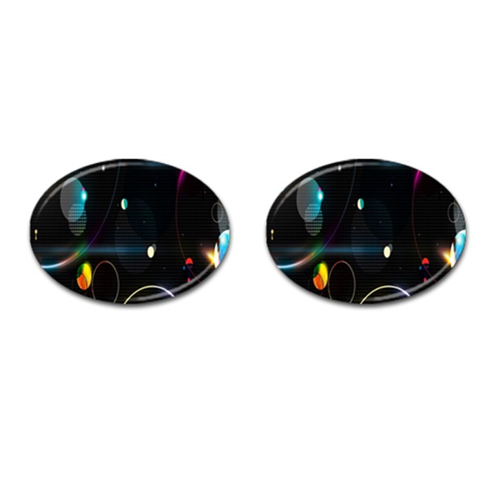 Glare Light Luster Circles Shapes Cufflinks (Oval)