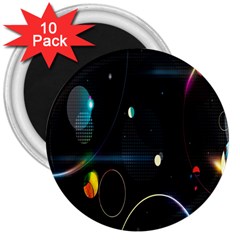 Glare Light Luster Circles Shapes 3  Magnets (10 Pack)  by Simbadda