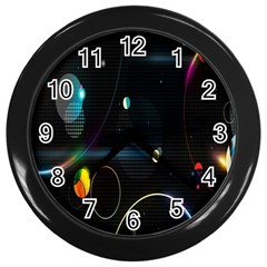 Glare Light Luster Circles Shapes Wall Clocks (black) by Simbadda