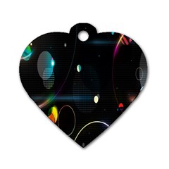 Glare Light Luster Circles Shapes Dog Tag Heart (two Sides) by Simbadda