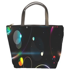 Glare Light Luster Circles Shapes Bucket Bags by Simbadda