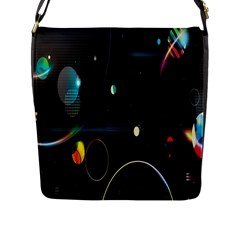 Glare Light Luster Circles Shapes Flap Messenger Bag (l)  by Simbadda