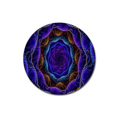 Flowers Dive Neon Light Patterns Magnet 3  (round) by Simbadda