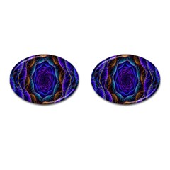 Flowers Dive Neon Light Patterns Cufflinks (oval) by Simbadda