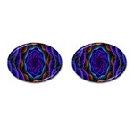 Flowers Dive Neon Light Patterns Cufflinks (Oval) Front(Pair)