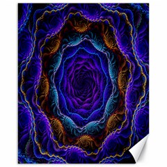 Flowers Dive Neon Light Patterns Canvas 16  X 20   by Simbadda