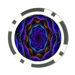 Flowers Dive Neon Light Patterns Poker Chip Card Guard by Simbadda