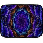 Flowers Dive Neon Light Patterns Double Sided Fleece Blanket (Mini)  35 x27  Blanket Back