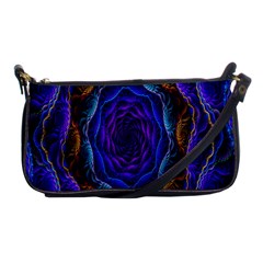 Flowers Dive Neon Light Patterns Shoulder Clutch Bags by Simbadda