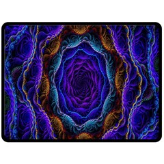 Flowers Dive Neon Light Patterns Fleece Blanket (large)  by Simbadda