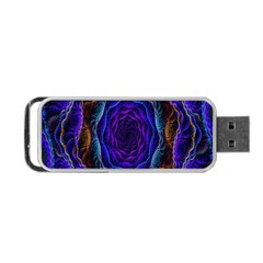 Flowers Dive Neon Light Patterns Portable Usb Flash (two Sides) by Simbadda