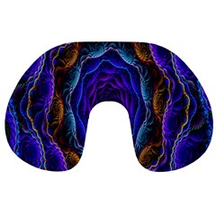 Flowers Dive Neon Light Patterns Travel Neck Pillows by Simbadda