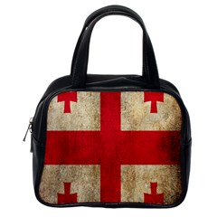 Georgia Flag Mud Texture Pattern Symbol Surface Classic Handbags (one Side) by Simbadda