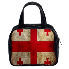 Georgia Flag Mud Texture Pattern Symbol Surface Classic Handbags (2 Sides) by Simbadda