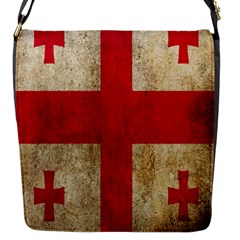 Georgia Flag Mud Texture Pattern Symbol Surface Flap Messenger Bag (s) by Simbadda