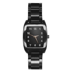 Leather Stitching Thread Perforation Perforated Leather Texture Stainless Steel Barrel Watch by Simbadda