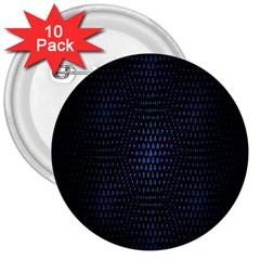 Hexagonal White Dark Mesh 3  Buttons (10 Pack)  by Simbadda