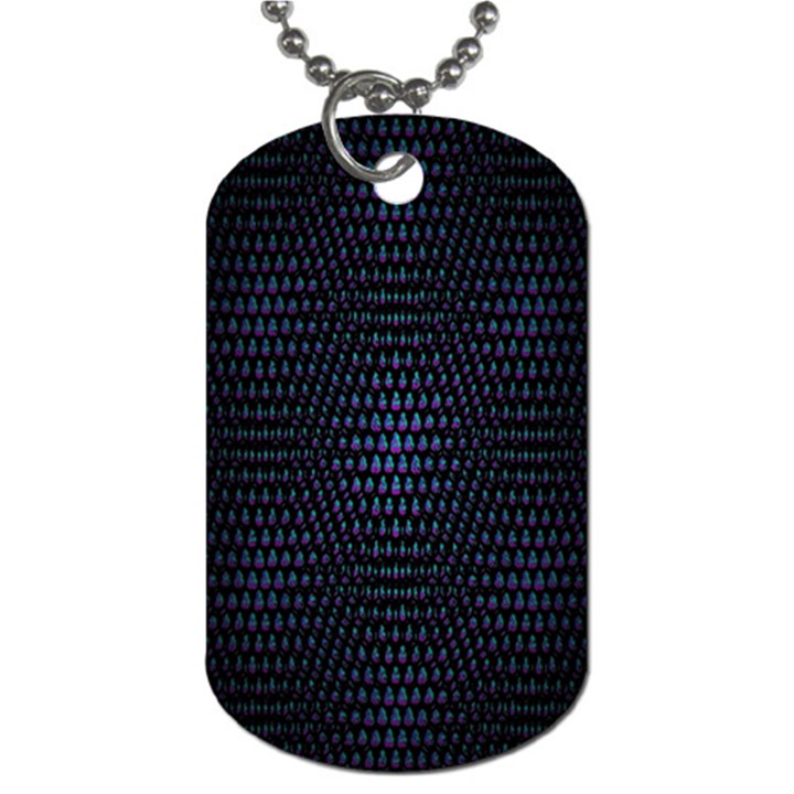 Hexagonal White Dark Mesh Dog Tag (Two Sides)