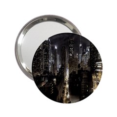 New York United States Of America Night Top View 2 25  Handbag Mirrors by Simbadda