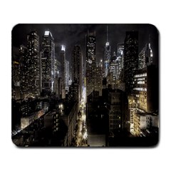 New York United States Of America Night Top View Large Mousepads by Simbadda