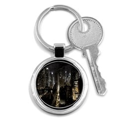 New York United States Of America Night Top View Key Chains (round)  by Simbadda