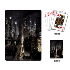 New York United States Of America Night Top View Playing Card by Simbadda