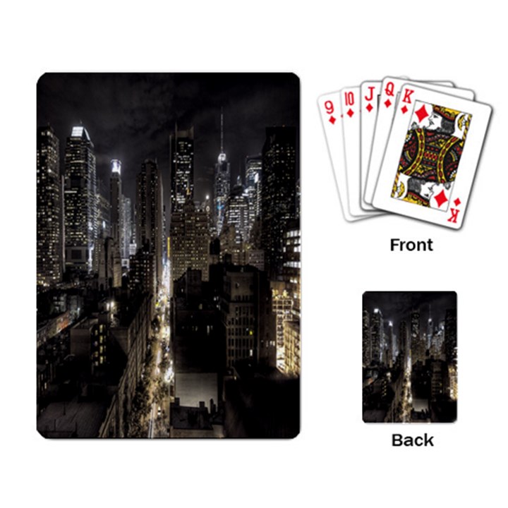 New York United States Of America Night Top View Playing Card