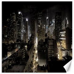 New York United States Of America Night Top View Canvas 16  X 16   by Simbadda