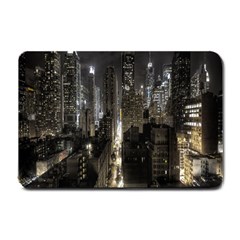 New York United States Of America Night Top View Small Doormat  by Simbadda