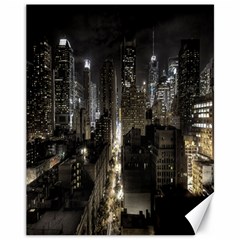 New York United States Of America Night Top View Canvas 11  X 14   by Simbadda