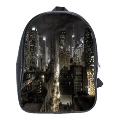 New York United States Of America Night Top View School Bags(large)  by Simbadda