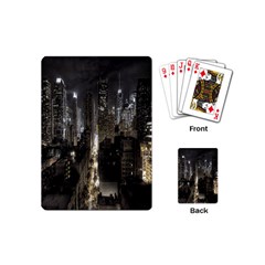 New York United States Of America Night Top View Playing Cards (mini)  by Simbadda