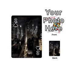 New York United States Of America Night Top View Playing Cards 54 (mini)  by Simbadda