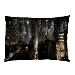 New York United States Of America Night Top View Pillow Case (two Sides) by Simbadda