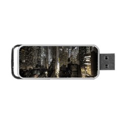 New York United States Of America Night Top View Portable Usb Flash (two Sides) by Simbadda