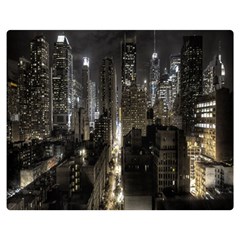 New York United States Of America Night Top View Double Sided Flano Blanket (medium)  by Simbadda