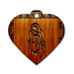 Pattern Shape Wood Background Texture Dog Tag Heart (One Side) Front