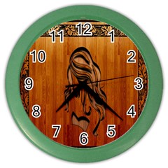 Pattern Shape Wood Background Texture Color Wall Clocks by Simbadda