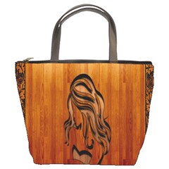 Pattern Shape Wood Background Texture Bucket Bags by Simbadda